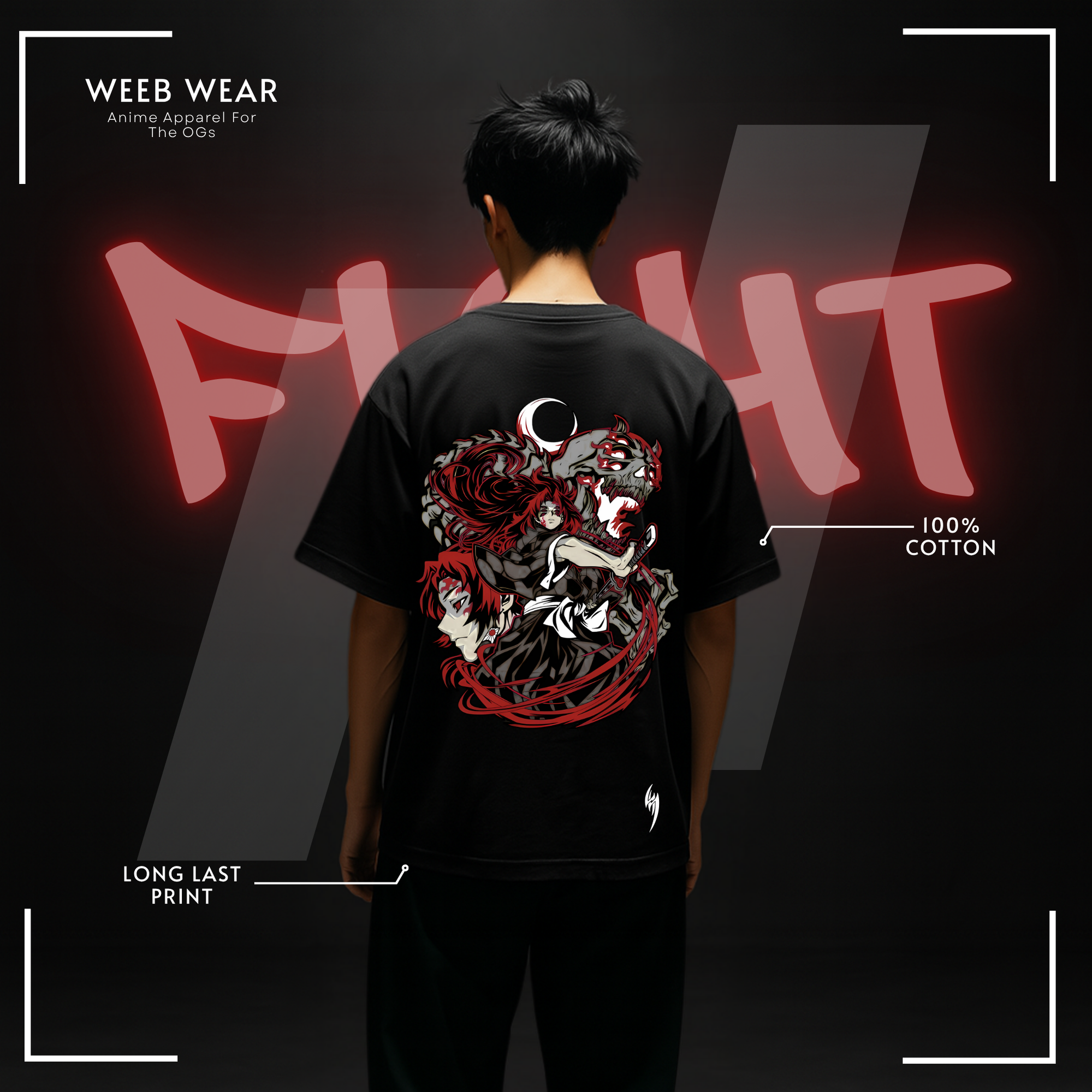Kokushibō Drop Shoulder T-Shirt: Moonlit Sovereign